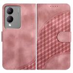 For vivo Y17s 4G Global/Y28 5G India YX0060 Elephant Head Embossed Phone Leather Case with Lanyard(Pink)