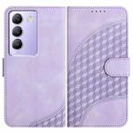 For vivo Y100 5G IDN/Y200e 5G Global YX0060 Elephant Head Embossed Phone Leather Case with Lanyard(Light Purple)