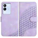 For vivo V30 Lite 5G Global YX0060 Elephant Head Embossed Phone Leather Case with Lanyard(Light Purple)