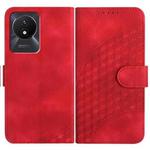 For vivo Y02A 4G/Y02 4G/Y11 2023/Y02t YX0060 Elephant Head Embossed Phone Leather Case with Lanyard(Red)