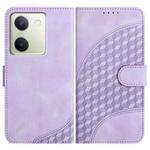 For vivo Y100 5G Global YX0060 Elephant Head Embossed Phone Leather Case with Lanyard(Light Purple)