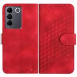 For vivo V27e 4G Global/T2 4G Global YX0060 Elephant Head Embossed Phone Leather Case with Lanyard(Red)