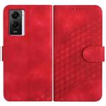 For vivo Y55s 2023 5G/Y55 5G Global YX0060 Elephant Head Embossed Phone Leather Case with Lanyard(Red)