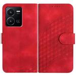 For vivo Y22 4G Global/Y77 5G Global YX0060 Elephant Head Embossed Phone Leather Case with Lanyard(Red)
