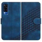 For vivo Y53s 4G/Y51a/Y33 4G YX0060 Elephant Head Embossed Phone Leather Case with Lanyard(Royal Blue)