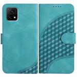 For vivo Y72 5G India YX0060 Elephant Head Embossed Phone Leather Case with Lanyard(Light Blue)