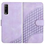 For vivo Y70s YX0060 Elephant Head Embossed Phone Leather Case with Lanyard(Light Purple)