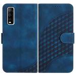 For vivo Y70s YX0060 Elephant Head Embossed Phone Leather Case with Lanyard(Royal Blue)