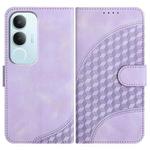 For vivo Y19s Global Elephant Head Embossed Phone Leather Case with Lanyard(Light Purple)