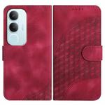 For vivo Y19s Global Elephant Head Embossed Phone Leather Case with Lanyard(Rose Red)