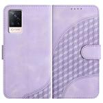 For vivo S9 Elephant Head Embossed Phone Leather Case with Lanyard(Light Purple)