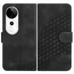 For vivo S19 Pro Elephant Head Embossed Phone Leather Case with Lanyard(Black)