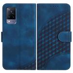 For vivo V21 4G / 5G / V21s Elephant Head Embossed Phone Leather Case with Lanyard(Royal Blue)