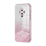 For vivo S5 Gradient Glitter Powder Electroplated Phone Case(Pink)