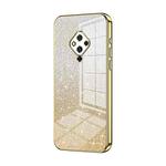 For vivo S5 Gradient Glitter Powder Electroplated Phone Case(Gold)