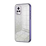 For vivo S7 / V20 Pro Gradient Glitter Powder Electroplated Phone Case(Purple)