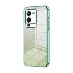 For vivo S15 Gradient Glitter Powder Electroplated Phone Case(Green)