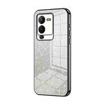 For vivo S15 Pro / V25 Pro Gradient Glitter Powder Electroplated Phone Case(Black)