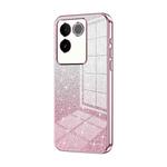 For vivo S17e / iQOO Z7 Pro Gradient Glitter Powder Electroplated Phone Case(Pink)