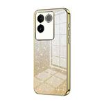 For vivo S17e / iQOO Z7 Pro Gradient Glitter Powder Electroplated Phone Case(Gold)