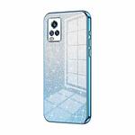 For vivo V20 Gradient Glitter Powder Electroplated Phone Case(Blue)