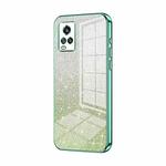 For vivo V20 Gradient Glitter Powder Electroplated Phone Case(Green)