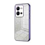 For vivo V25 / V25e Gradient Glitter Powder Electroplated Phone Case(Purple)