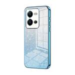 For vivo V25 / V25e Gradient Glitter Powder Electroplated Phone Case(Blue)