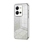 For vivo V25 / V25e Gradient Glitter Powder Electroplated Phone Case(Silver)