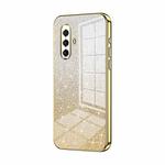 For vivo X30 Gradient Glitter Powder Electroplated Phone Case(Gold)