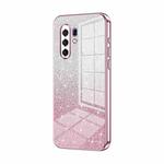 For vivo X30 Pro Gradient Glitter Powder Electroplated Phone Case(Pink)