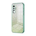 For vivo X50 Gradient Glitter Powder Electroplated Phone Case(Green)