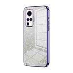 For vivo X50 Pro Gradient Glitter Powder Electroplated Phone Case(Purple)