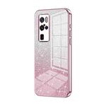 For vivo X50 Pro+ Gradient Glitter Powder Electroplated Phone Case(Pink)