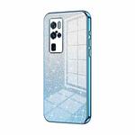 For vivo X50 Pro+ Gradient Glitter Powder Electroplated Phone Case(Blue)