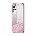 For vivo X60 Gradient Glitter Powder Electroplated Phone Case(Pink)