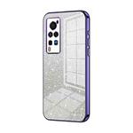For vivo X60 Pro Gradient Glitter Powder Electroplated Phone Case(Purple)