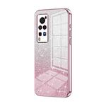 For vivo X60 Pro Gradient Glitter Powder Electroplated Phone Case(Pink)