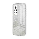 For vivo X60 Pro Gradient Glitter Powder Electroplated Phone Case(Transparent)