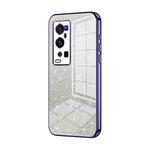 For vivo X60 Pro+ Gradient Glitter Powder Electroplated Phone Case(Purple)