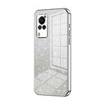 For vivo X60 Curved Screen Gradient Glitter Powder Electroplated Phone Case(Silver)