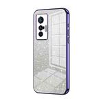 For vivo X70 Gradient Glitter Powder Electroplated Phone Case(Purple)
