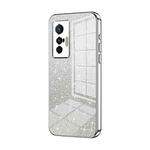 For vivo X70 Gradient Glitter Powder Electroplated Phone Case(Silver)