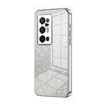 For vivo X70 Pro+ Gradient Glitter Powder Electroplated Phone Case(Silver)