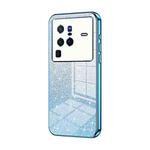 For vivo X80 Pro Gradient Glitter Powder Electroplated Phone Case(Blue)