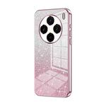 For vivo X100 Gradient Glitter Powder Electroplated Phone Case(Pink)