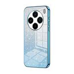 For vivo X100 Gradient Glitter Powder Electroplated Phone Case(Blue)