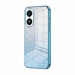 For vivo Y02s Gradient Glitter Powder Electroplated Phone Case(Blue)