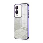 For vivo Y17s Gradient Glitter Powder Electroplated Phone Case(Purple)