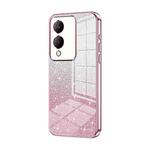 For vivo Y17s Gradient Glitter Powder Electroplated Phone Case(Pink)